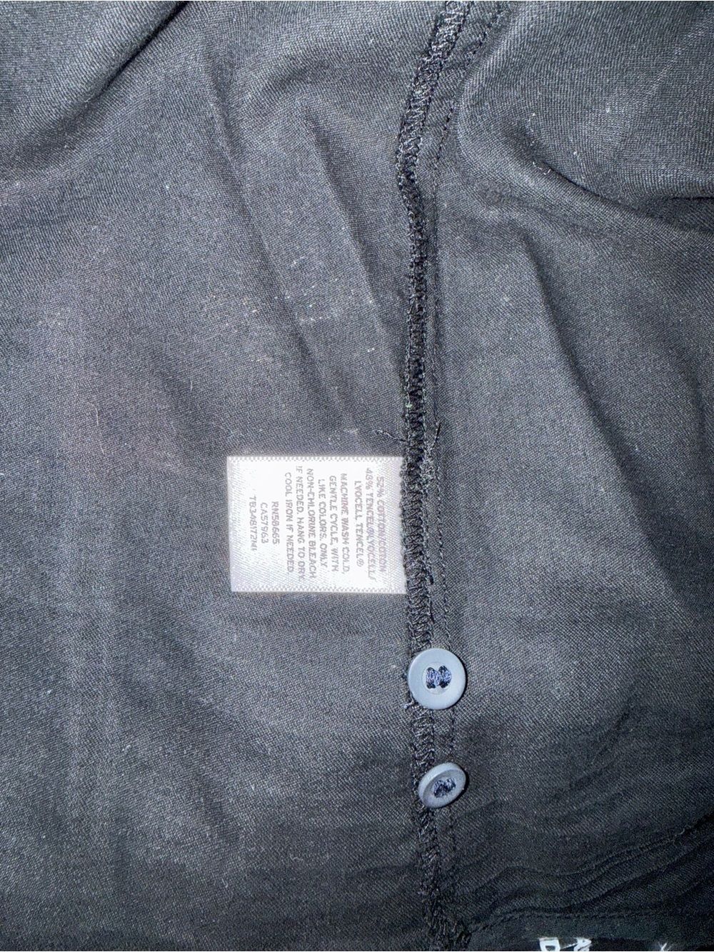 Black Womens Button-Up semi sheer Shirt by Treasure & Bond - Picture 4 of 7